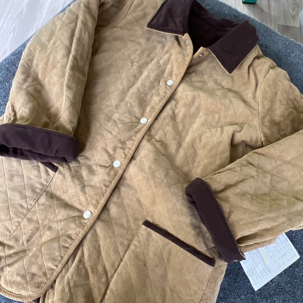 NWT Denim & Co Womens Reversible Corduroy Quilted Barn Jacket Coat Snaps Sz XL - Picture 8 of 16
